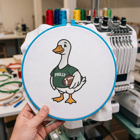 Philly Football Goose Embroidery Design – Cute Goose Holding Football Machine Embroidery File, Philadelphia Football Fan Design Embroidery/Applique DESIGNS PatternFeed8 