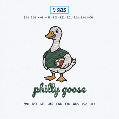 Philly Goose Embroidery Design – Cute Football Goose Philadelphia Game Day Machine Embroidery File, Football Fan Sweatshirt Design Embroidery/Applique DESIGNS PatternFeed8 