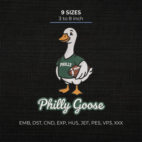 Philly Goose Football Embroidery Design – Philadelphia Football Fan Goose Sports Machine Embroidery File Embroidery/Applique DESIGNS PatternFeed8 