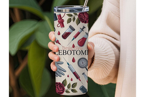 Phlebotomist Tumbler Wrap Sublimation DesignSVG 