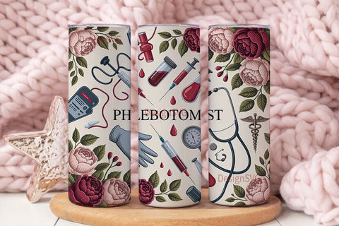 Phlebotomist Tumbler Wrap Sublimation DesignSVG 