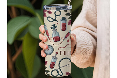 Phlebotomist Tumbler Wrap Sublimation DesignSVG 