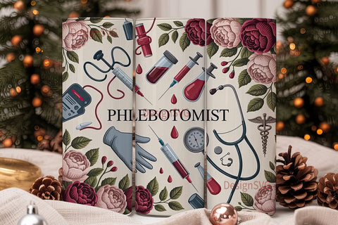 Phlebotomist Tumbler Wrap Sublimation DesignSVG 