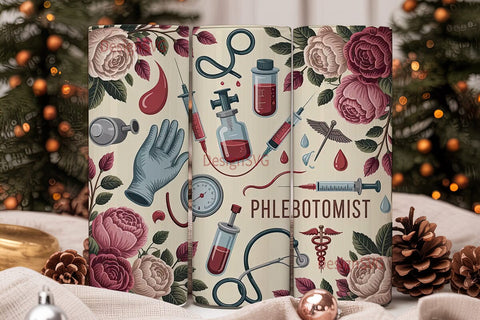 Phlebotomist Tumbler Wrap Sublimation DesignSVG 