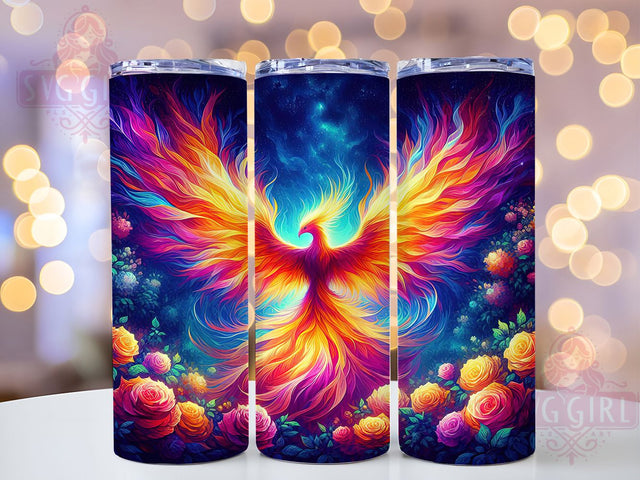 Phoenix Bird Mythical Fire Fantasy Tumbler, 20oz Tumbler Wrap, Sublimation Design, Fantasy Tumbler Art, Mythical Bird Tumbler, Fire Bird Design, Digital Tumbler PNG Sublimation SvggirlplusArt 