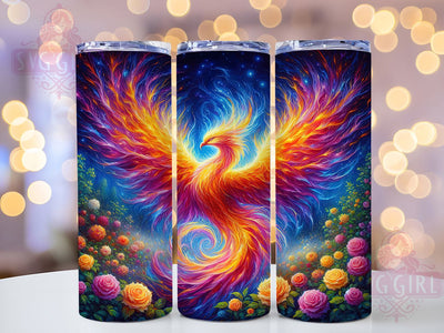Phoenix Bird Mythical Fire Fantasy Tumbler, 20oz Tumbler Wrap, Sublimation Design, Fantasy Tumbler Art, Mythical Bird Tumbler, Fire Bird Design, Digital Tumbler PNG Sublimation SvggirlplusArt 