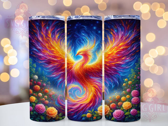 Phoenix Bird Mythical Fire Fantasy Tumbler, 20oz Tumbler Wrap, Sublimation Design, Fantasy Tumbler Art, Mythical Bird Tumbler, Fire Bird Design, Digital Tumbler PNG Sublimation SvggirlplusArt 