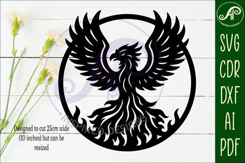 Phoenix Bird on fire wall art sign, SVG file. Fire bird SVG APInspireddesigns 