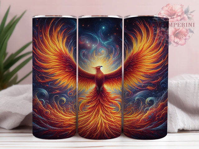 Phoenix Fire Bird 20oz Fantasy Tumbler, Fire Bird Wrap, Mythical Creature Tumbler, Rising Phoenix Design, Fantasy Tumbler Sublimation, Fiery Wings Tumbler, Legendary Bird Sublimation Li Zamperini 