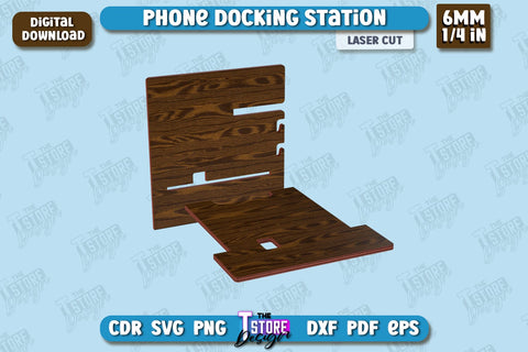 Phone Docking Station | Desk Tray Organizer | Watch Stand | Tech Accessories | CNC File SVG The T Store Design 