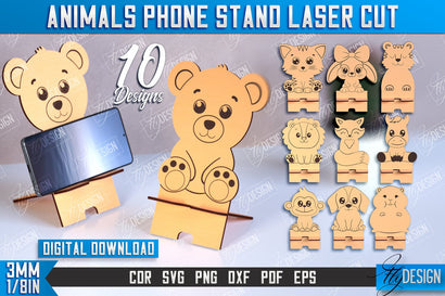 Phone Stand Bundle | Smartphone Table Stand | Phone Holder | Animals Design | CNC Files SVG Fly Design 