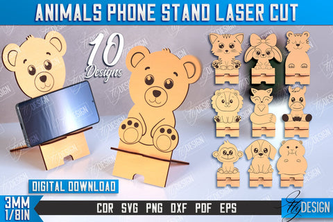 Phone Stand Bundle | Smartphone Table Stand | Phone Holder | Animals Design | CNC Files SVG Fly Design 