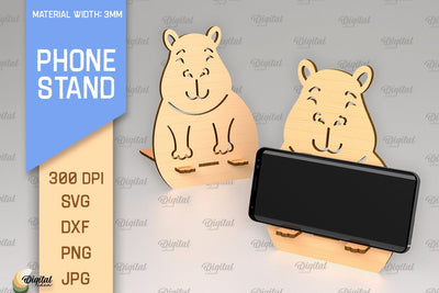 Phone Stand Laser Cut. 3D Phone Holder SVG. Cute Hamster SVG SVG Evgenyia Guschina 