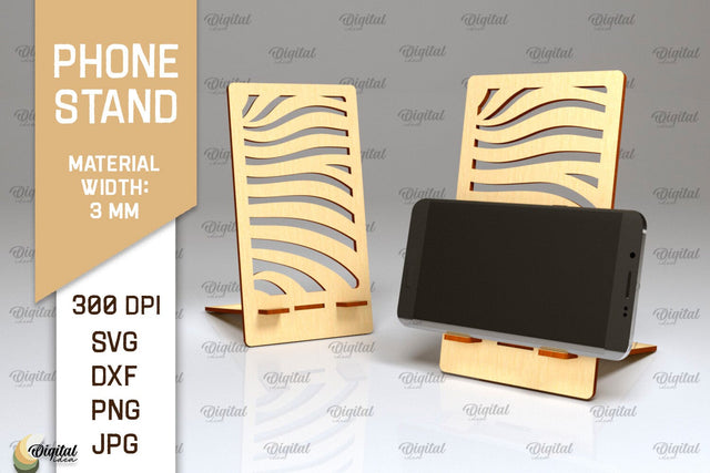 Phone Stand Laser Cut. 3D Phone Holder SVG SVG Evgenyia Guschina 