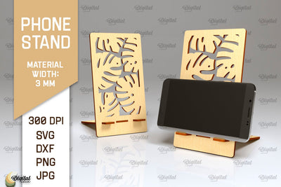 Phone Stand Laser Cut. 3D Phone Holder SVG SVG Evgenyia Guschina 