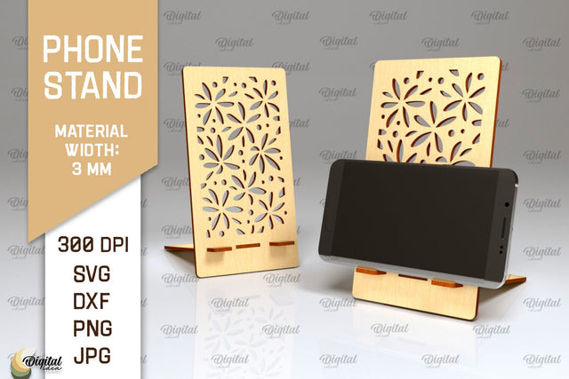 Phone Stand Laser Cut. 3D Phone Holder SVG SVG Evgenyia Guschina 