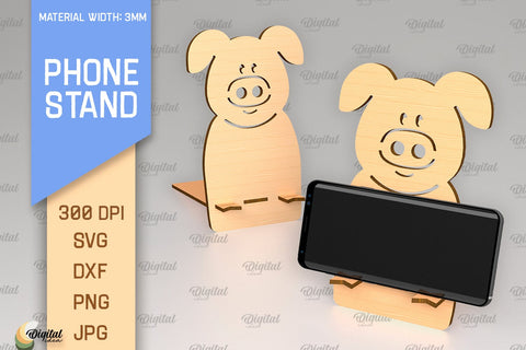 Phone Stand Laser Cut Bundle. 3D Phone Holder SVG SVG Evgenyia Guschina 