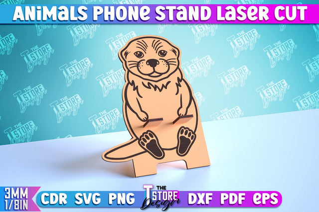 Phone Stand | Smartphone Table Stand | Phone Holder | Beaver Design | CNC Files SVG The T Store Design 