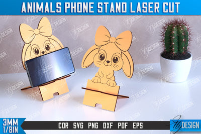 Phone Stand | Smartphone Table Stand | Phone Holder | Bunny Shape | CNC Files SVG Fly Design 