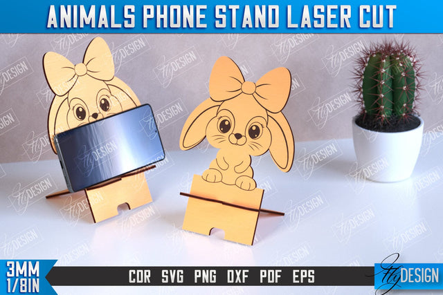 Phone Stand | Smartphone Table Stand | Phone Holder | Bunny Shape | CNC Files SVG Fly Design 