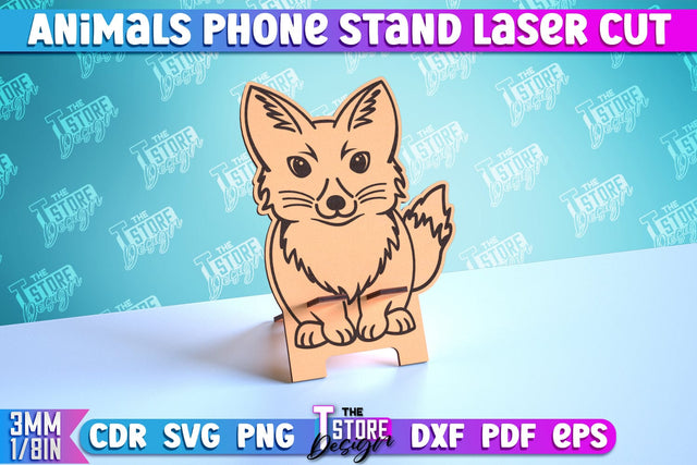 Phone Stand | Smartphone Table Stand | Phone Holder | Fox Design | CNC Files SVG The T Store Design 