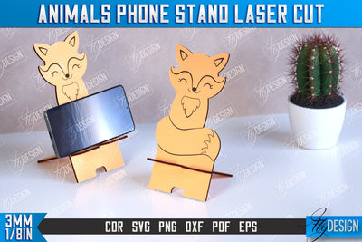Phone Stand | Smartphone Table Stand | Phone Holder | Fox Shape | CNC Files SVG Fly Design 