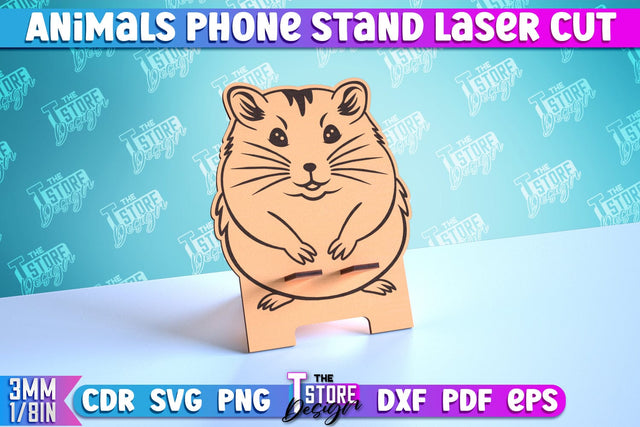 Phone Stand | Smartphone Table Stand | Phone Holder | Hamster Design | CNC Files SVG The T Store Design 