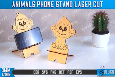 Phone Stand | Smartphone Table Stand | Phone Holder | Monkey Shape | CNC Files SVG Fly Design 