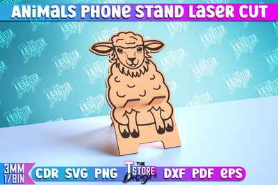 Phone Stand | Smartphone Table Stand | Phone Holder | Sheep Design | CNC Files SVG The T Store Design 