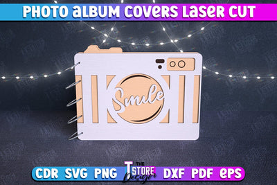 Photo Album Covers | Book Cover | Wooden Binder | Camera Shape | CNC File SVG The T Store Design 