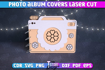 Photo Album Covers | Book Cover | Wooden Binder | Camera Shape | CNC File SVG The T Store Design 