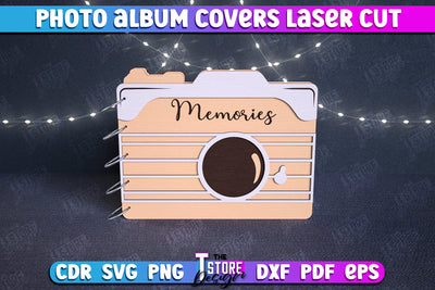 Photo Album Covers | Book Cover | Wooden Binder | Camera Shape | CNC File SVG The T Store Design 