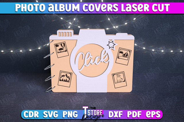 Photo Album Covers | Book Cover | Wooden Binder | Camera Shape | CNC File SVG The T Store Design 