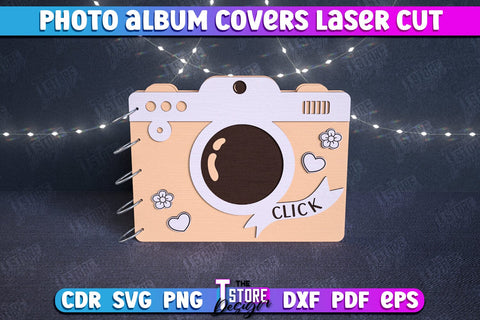 Photo Album Covers Bundle | Book Cover | Wooden Binder | Camera Shape | CNC Files SVG The T Store Design 