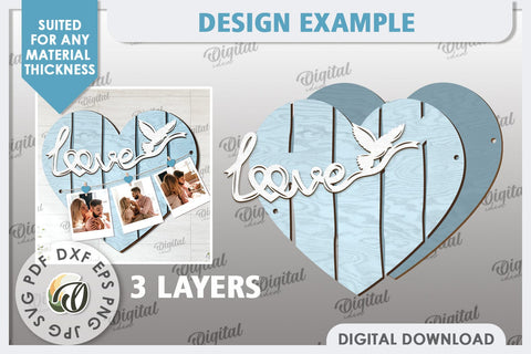 Photo Display Boards Laser Cut Bundle. Valentine Hearts SVG SVG Evgenyia Guschina 