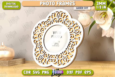 Photo Frame Laser Cut Bundle | Desktop Picture Frame | Home Interior | Gift Idea | CNC Files SVG The T Store Design 