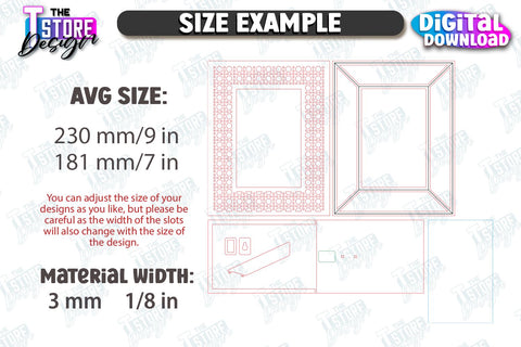 Photo Frame Laser Cut Bundle | Desktop Picture Frame | Home Interior | Gift Idea | CNC Files SVG The T Store Design 