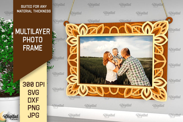 Photo Frame Laser Cut Design. Multilayer Photo Frame SVG SVG Evgenyia Guschina 