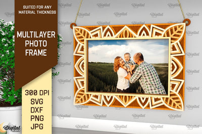 Photo Frame Laser Cut Design. Multilayer Photo Frame SVG SVG Evgenyia Guschina 