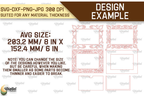 Photo Frame Laser Cut Design. Multilayer Photo Frame SVG SVG Evgenyia Guschina 