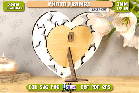 Photo Frame Laser Cut | Desktop Picture Frame | Home Interior | Gift Idea | CNC File SVG The T Store Design 