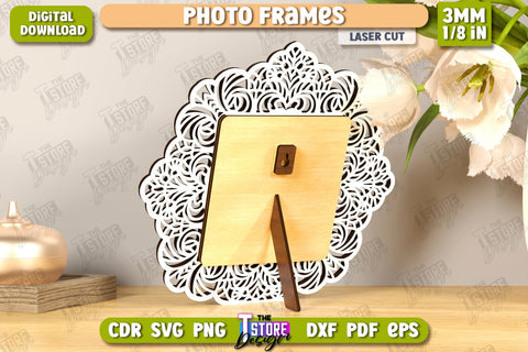 Photo Frame Laser Cut | Desktop Picture Frame | Home Interior | Gift Idea | CNC File SVG The T Store Design 