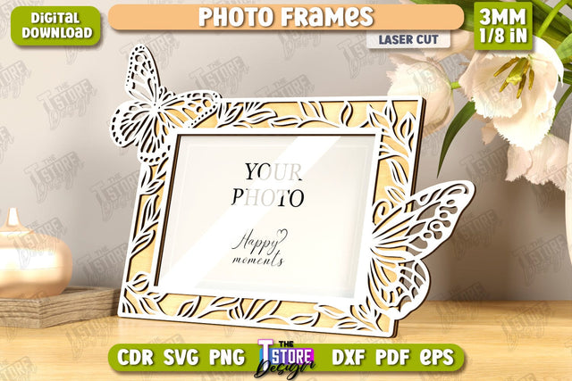 Photo Frame Laser Cut | Desktop Picture Frame | Home Interior | Gift Idea | CNC File SVG The T Store Design 
