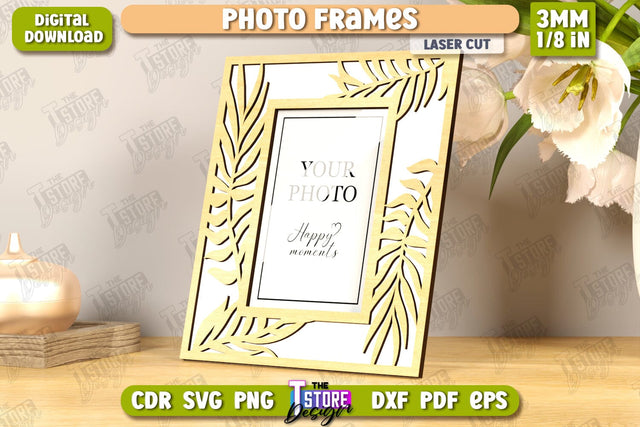 Photo Frame Laser Cut | Desktop Picture Frame | Home Interior | Gift Idea | CNC File SVG The T Store Design 
