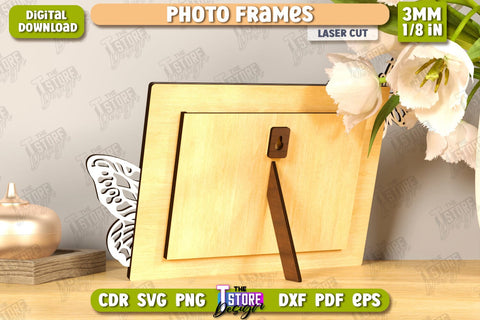 Photo Frame Laser Cut | Desktop Picture Frame | Home Interior | Gift Idea | CNC File SVG The T Store Design 