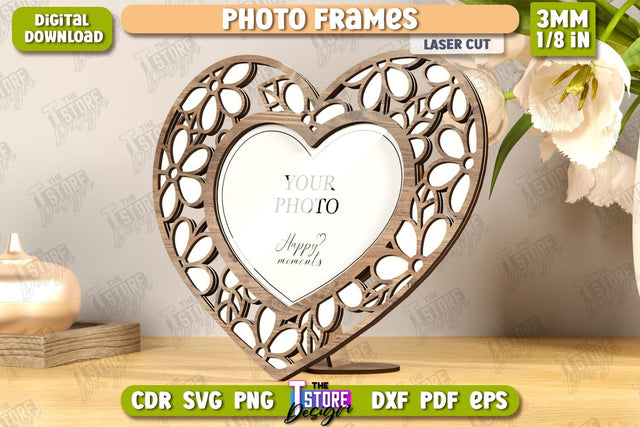 Photo Frame Laser Cut | Desktop Picture Frame | Home Interior | Gift Idea | CNC File SVG The T Store Design 