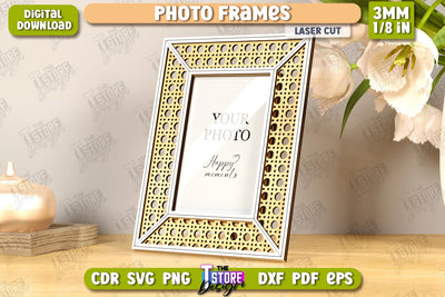 Photo Frame Laser Cut | Desktop Picture Frame | Home Interior | Gift Idea | CNC File SVG The T Store Design 