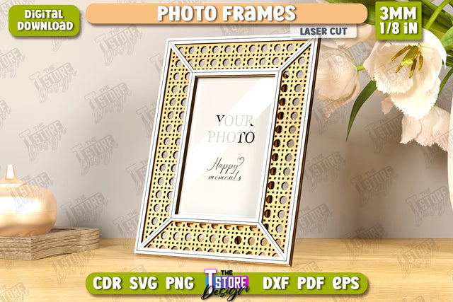 Photo Frame Laser Cut | Desktop Picture Frame | Home Interior | Gift Idea | CNC File SVG The T Store Design 