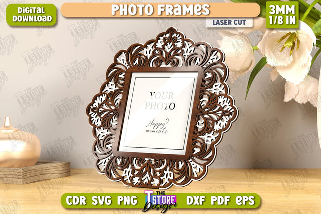 Photo Frame Laser Cut | Desktop Picture Frame | Home Interior | Gift Idea | CNC File SVG The T Store Design 