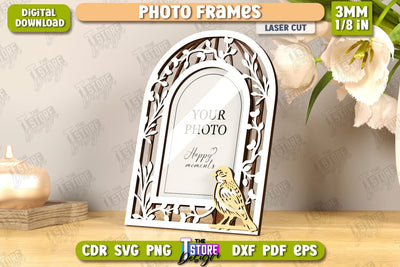 Photo Frame Laser Cut | Desktop Picture Frame | Home Interior | Gift Idea | CNC File SVG The T Store Design 